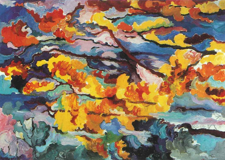 1990 - Querce d'autunno - olio su tela - cm 80x100